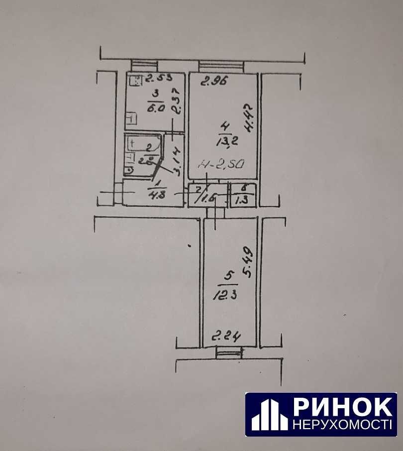 Центр. 2-х кімнатна квартира. Вигідна ціна.