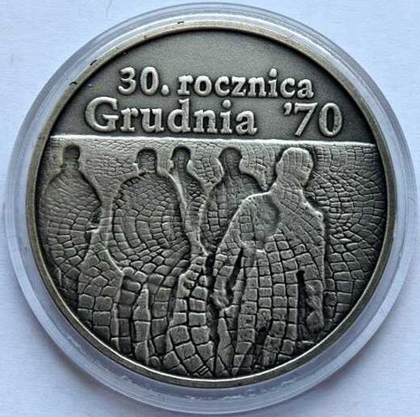 10 ZŁ 30. ROCZNICA GRUDNIA '70 2000  moneta srebrna