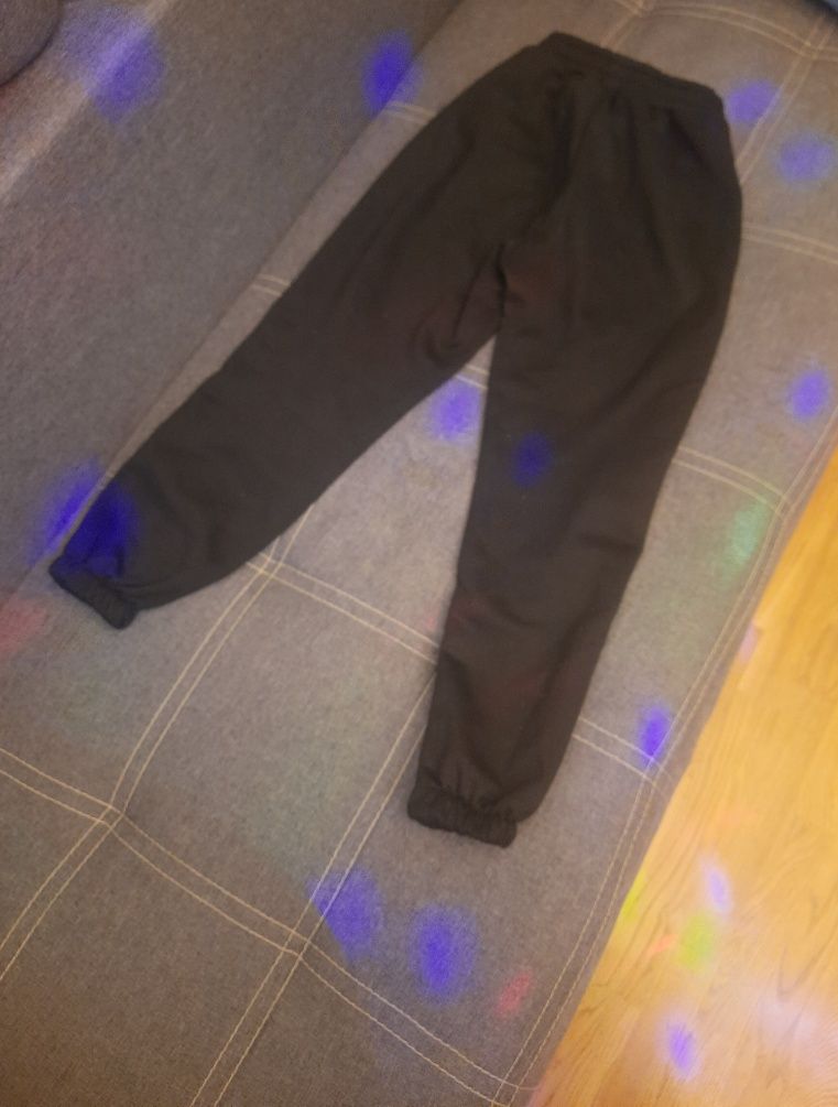 Чорні спортивні штани Фліс L 48 М теплі Тринитка на флісі