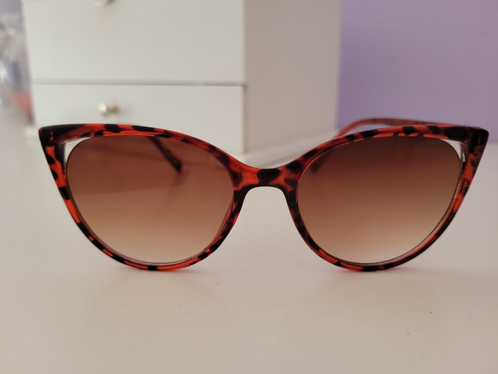 Okulary przeciwsłoneczne kocie ombre brązowe