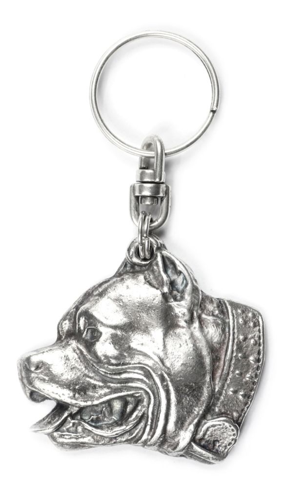 Pitbull, Pit Bull brelok do kluczy posrebrzany Art-Dog