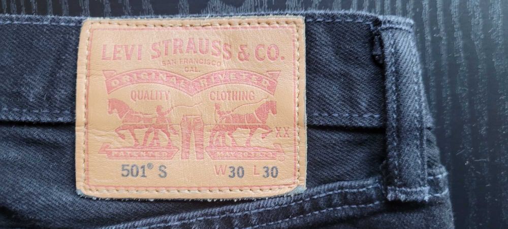Levis 501 S 30/30 czarne męskie