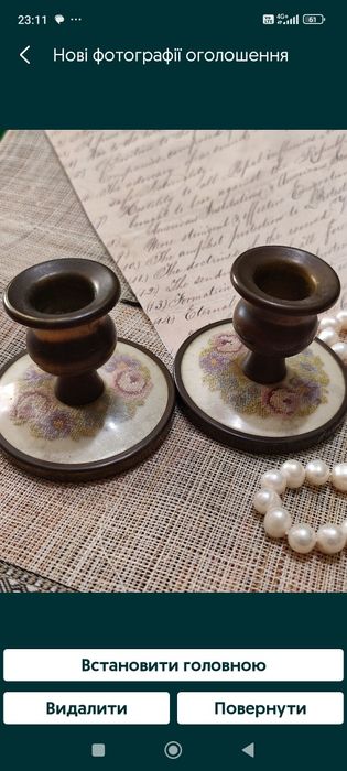 Пара свічників Petit Point, Англія