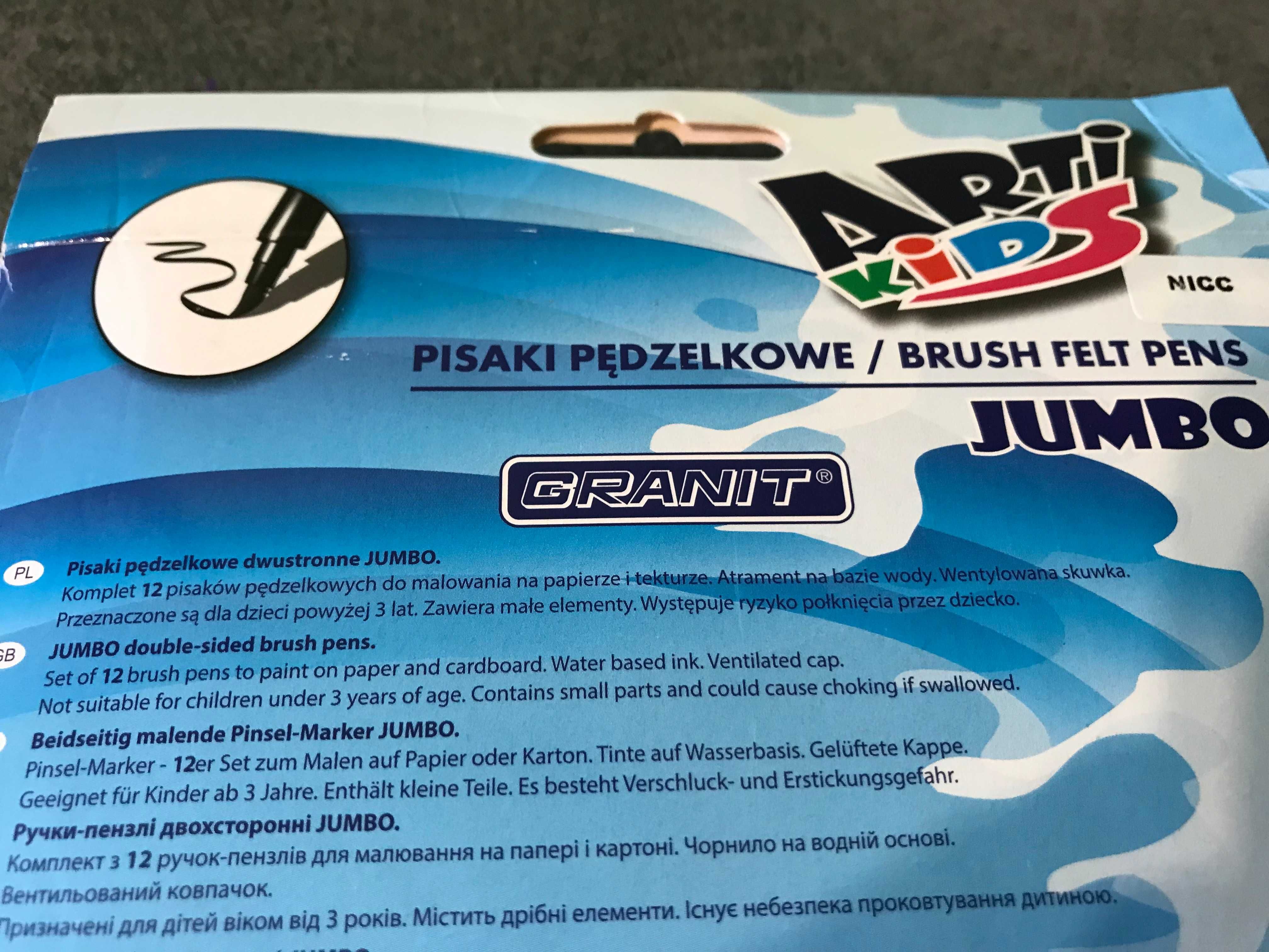 Granit Arti Kids Pisaki pędzelkowe jumbo nowe