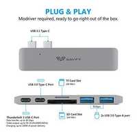 SAVFY 6w1 USB-C Hub SD USB Thunderbolt 3 40Gbs MacBook