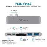 SAVFY 6w1 USB-C Hub SD USB Thunderbolt 3 40Gbs MacBook
