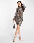 Asyou 38 M Sukienka Mesh Leopard Print J22496