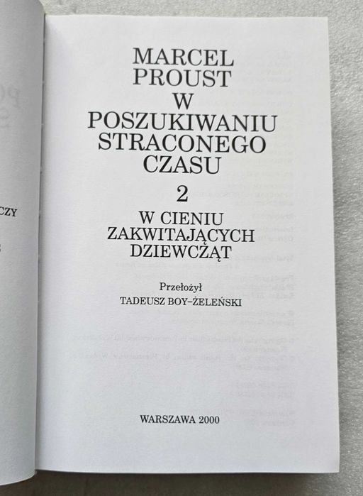 W poszukiwaniu straconego czasu Proust Tom 2 W cieniu KANON