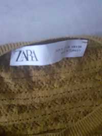 Ażurowe sweterek ZARA xs w musztardowym kolorze