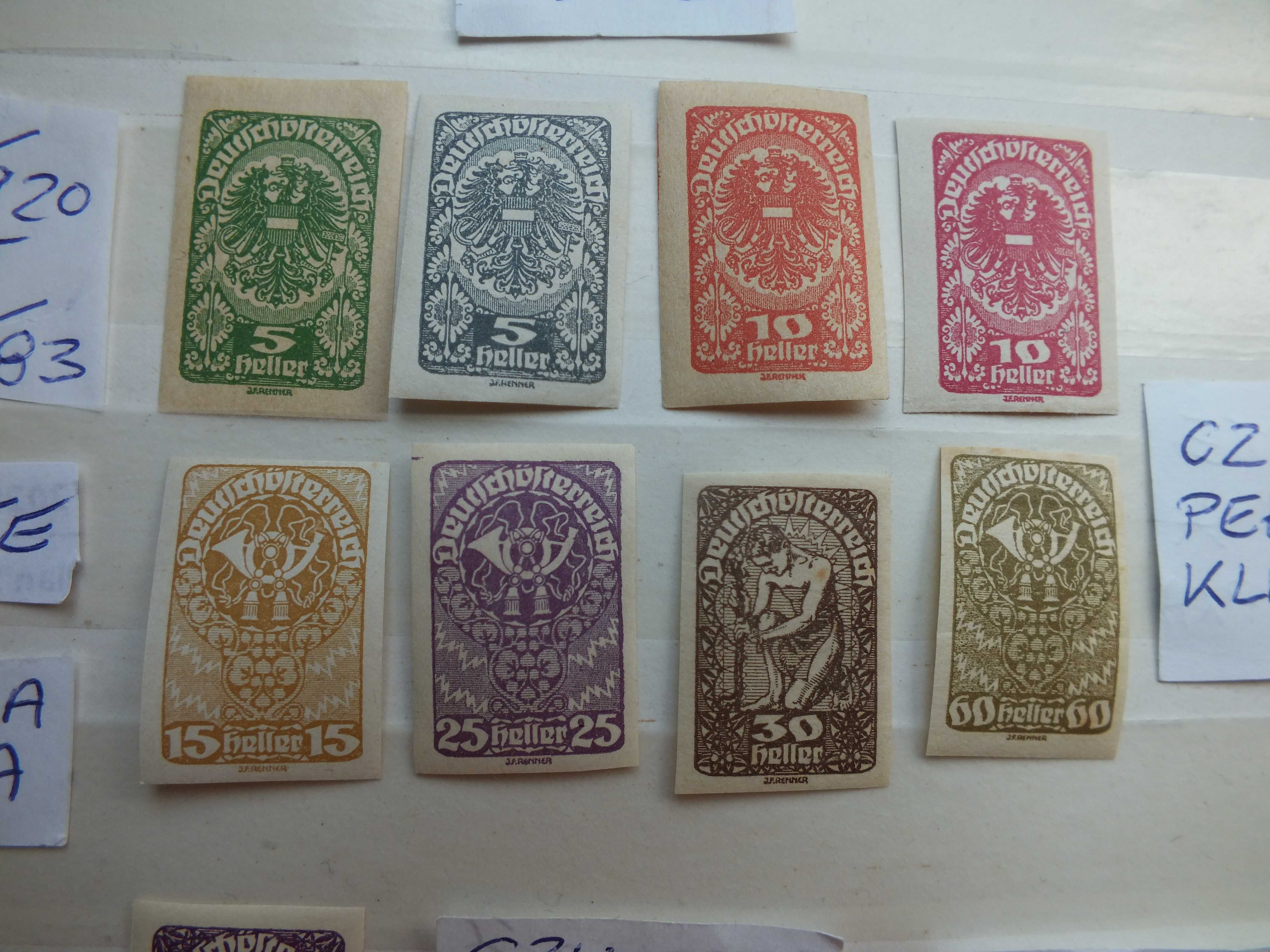 9szt.znaczki seria Mi275 cięte AUSTRIA 1919 Osterreich SYMBOLE czyste*