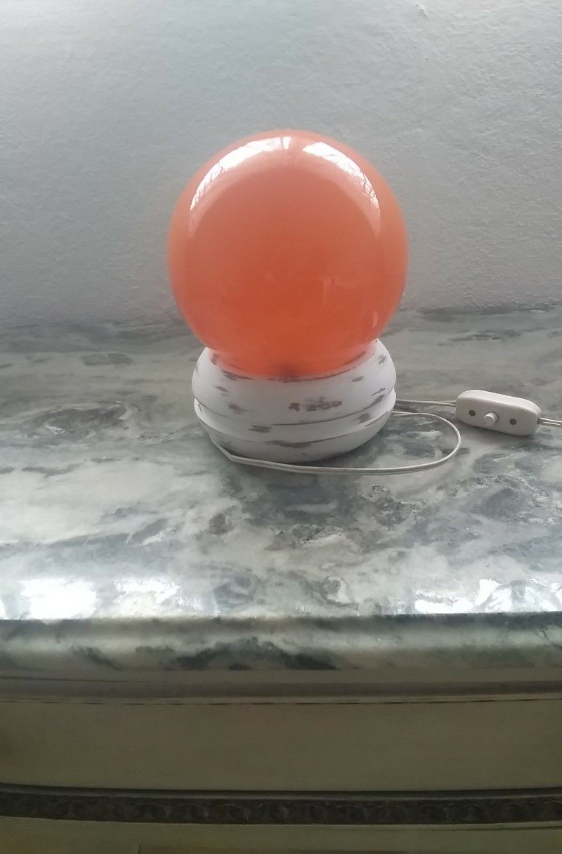 Candeeiro de vidro laranja vintage