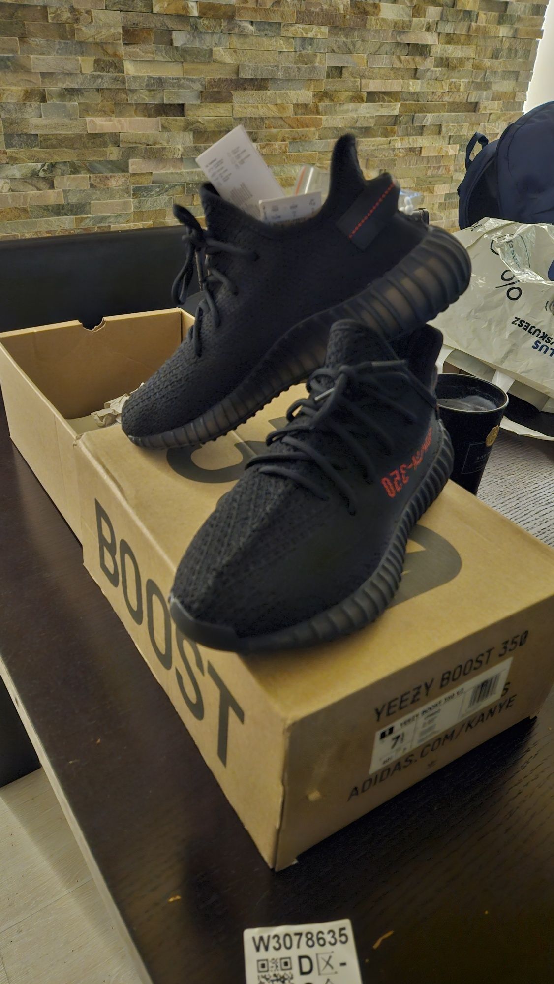 Adidas yezzy 350 v2 black red nowe