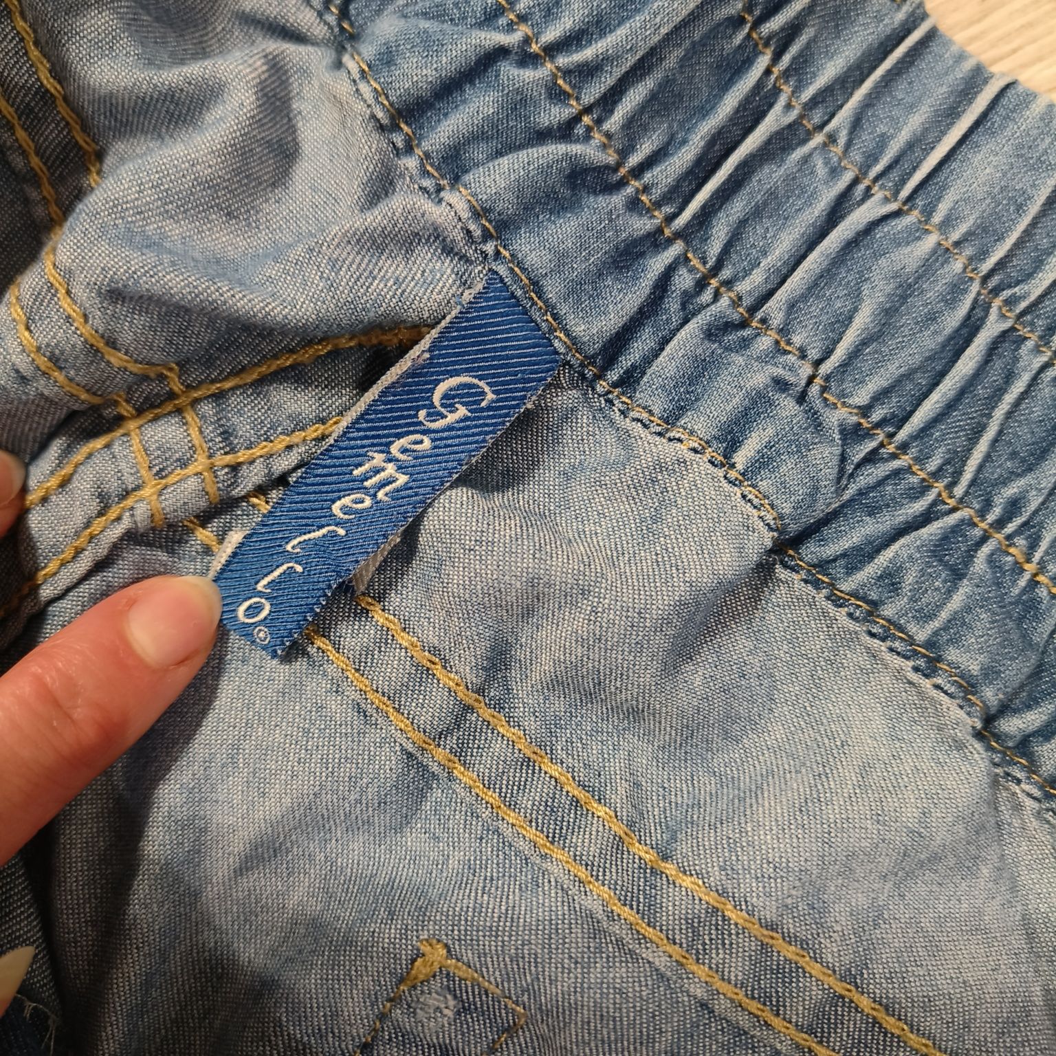 Spodnie bawełniane ala jeans na gumce