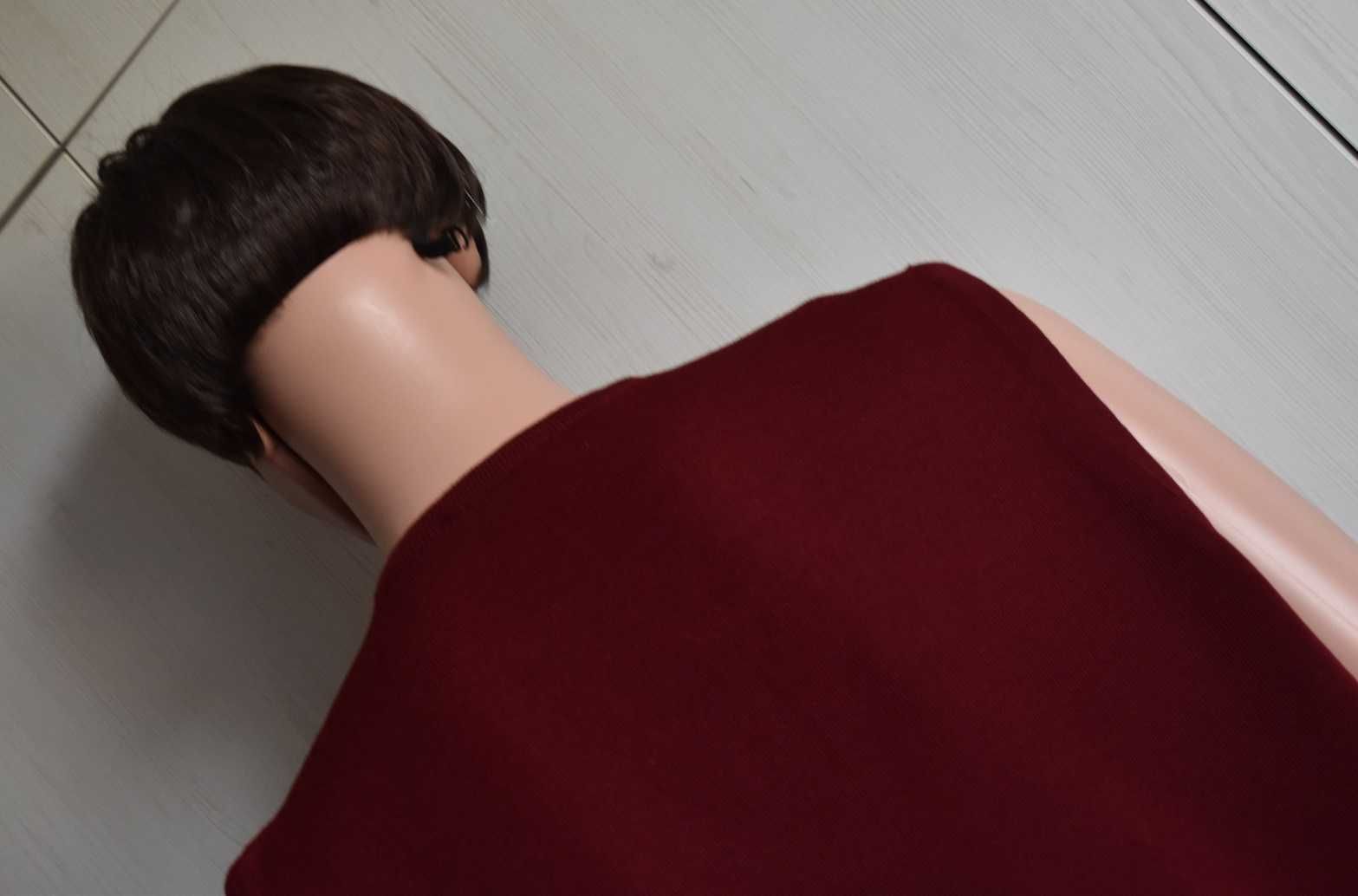 Kamizelka wełniana 56 L XL wełna 50% elegancka blazer bordowa męska