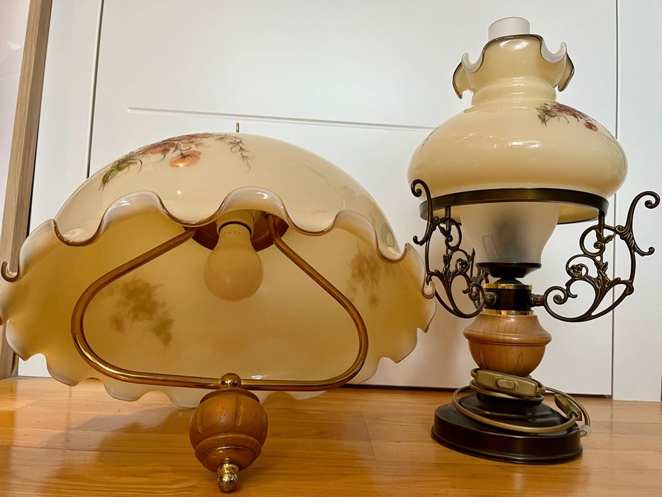 Lampa rustykalna wisząca i stojąca zestaw 2szt