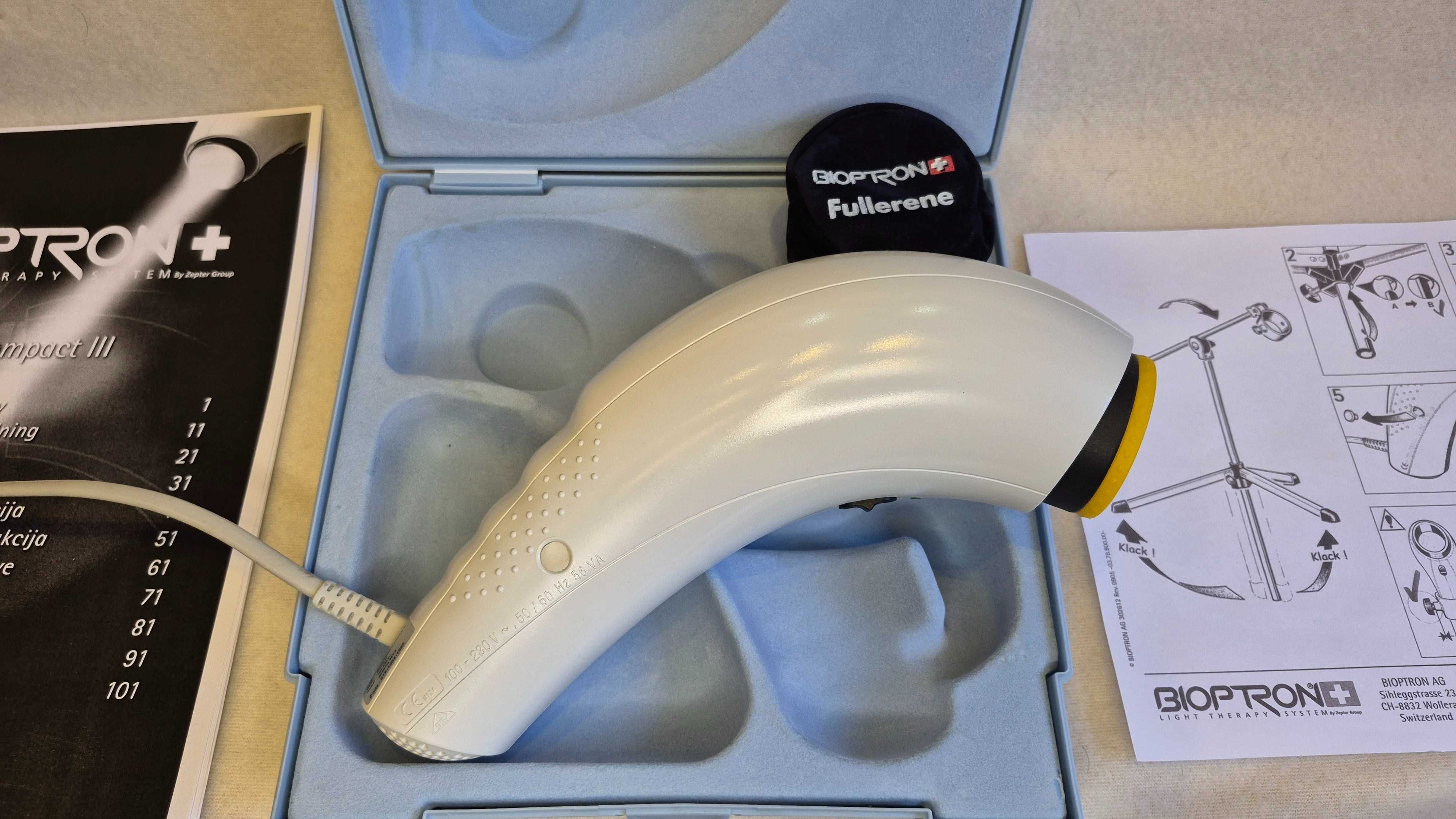Lampa Bioptron Compact III Filtr Fulerenowy Statyw Zepter