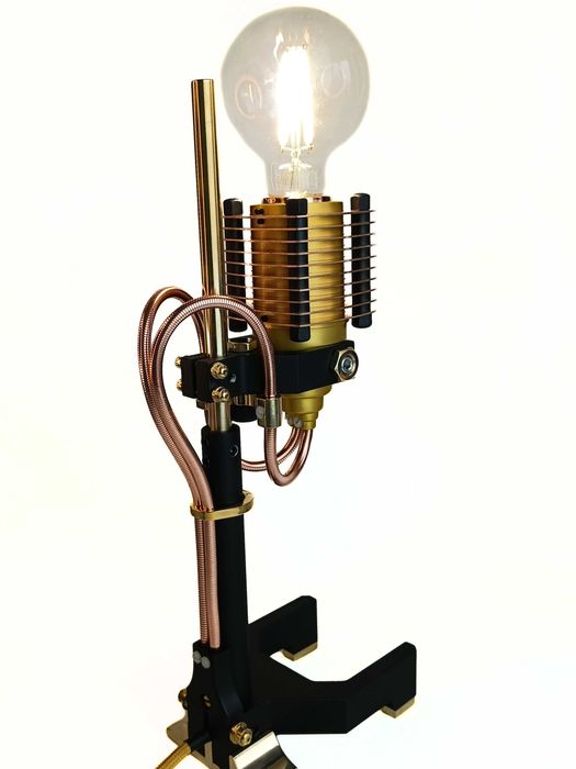 Lampa Industrialna Premium Nocna Stołowa Mosiądz Miedź Designerska