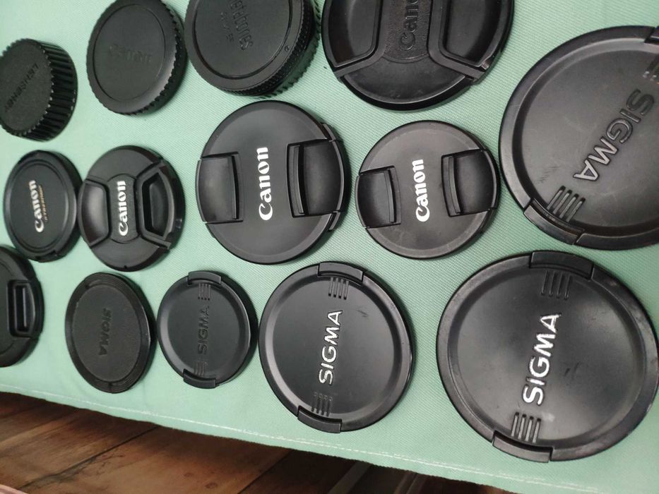 Tamps de máquinas e objetivas fotográficas Canon Nikon, Sigma Tamron,