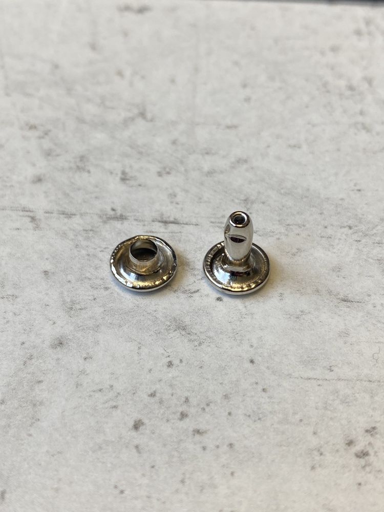 Nity zbitki kaletnicze dwustronne 8 mm srebrny 10 sztuk
