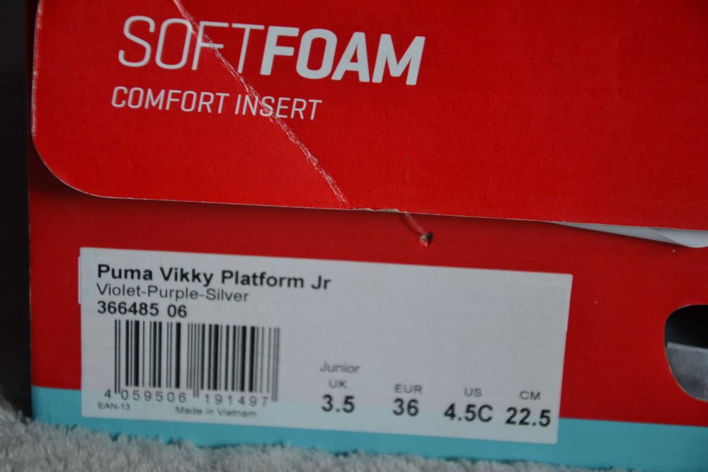 Nowe Buty Puma VIKKY Platform Junior Eur 36 Dziewczęce 100% Oryginalne