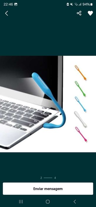 Luz Led USB Maleável - Pc-Powerbank-Carregador