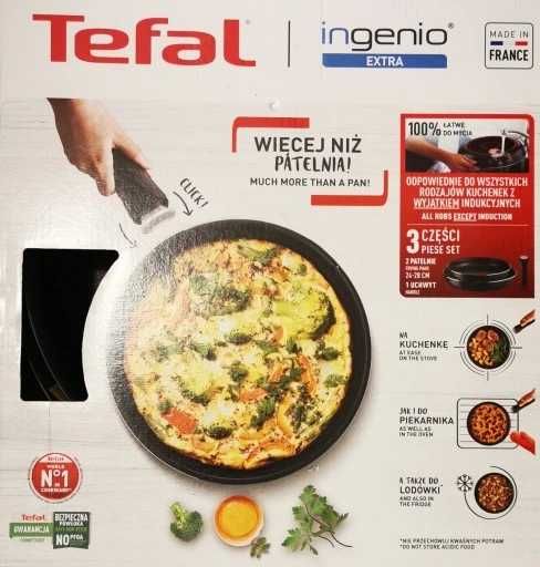Zestaw 2 patelni TEFAL Ingenio 24+28 cm non-stick Odpinana Rączka HIT