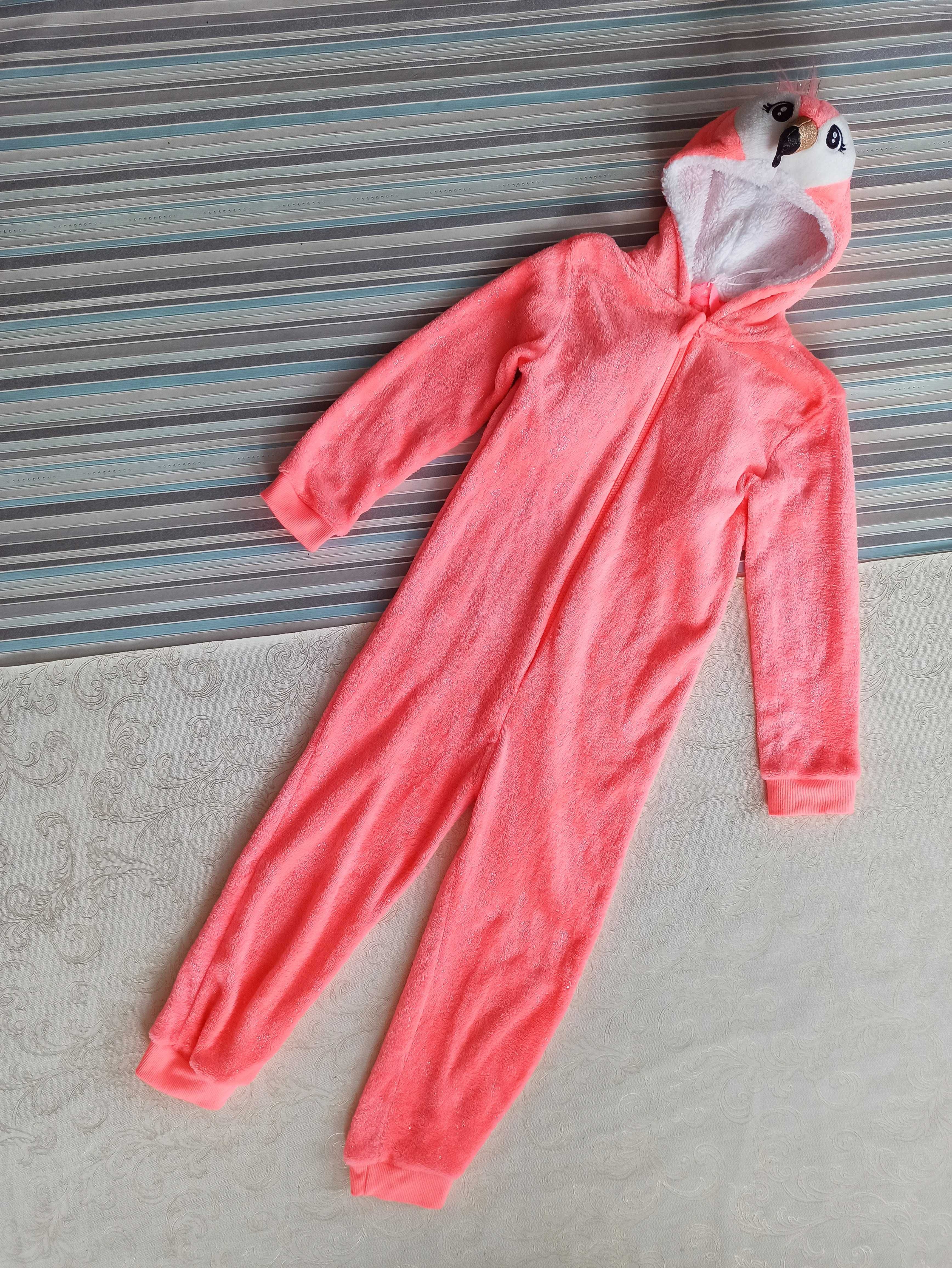 Піжама кігурумі 7-8 р карнавальний маскарадний костюм розовий фламінго