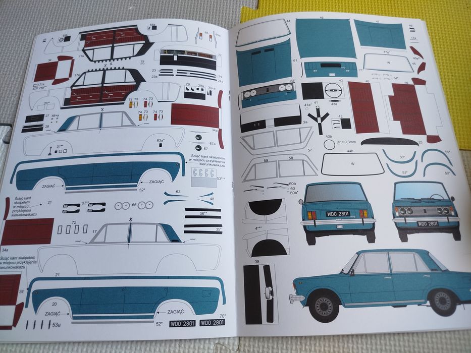 Model kartonowy Fiat 125p, Jelcz 315, czołg 7tp