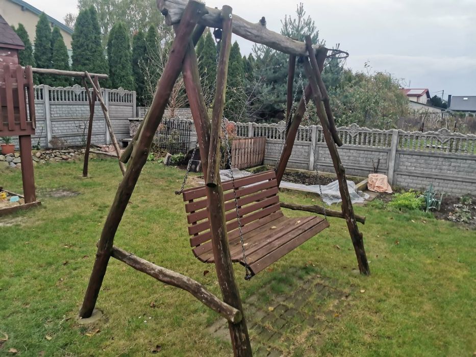 Huśtawka dębowa dla 3 osób