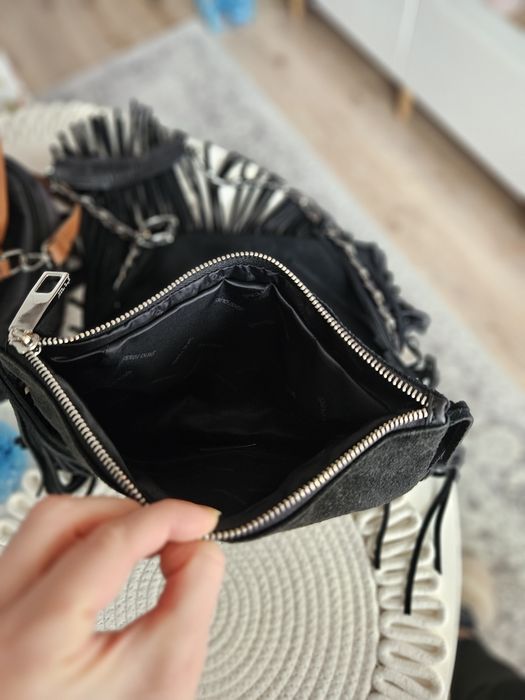 Torebka skóra naturalna Gino Rossi czarna