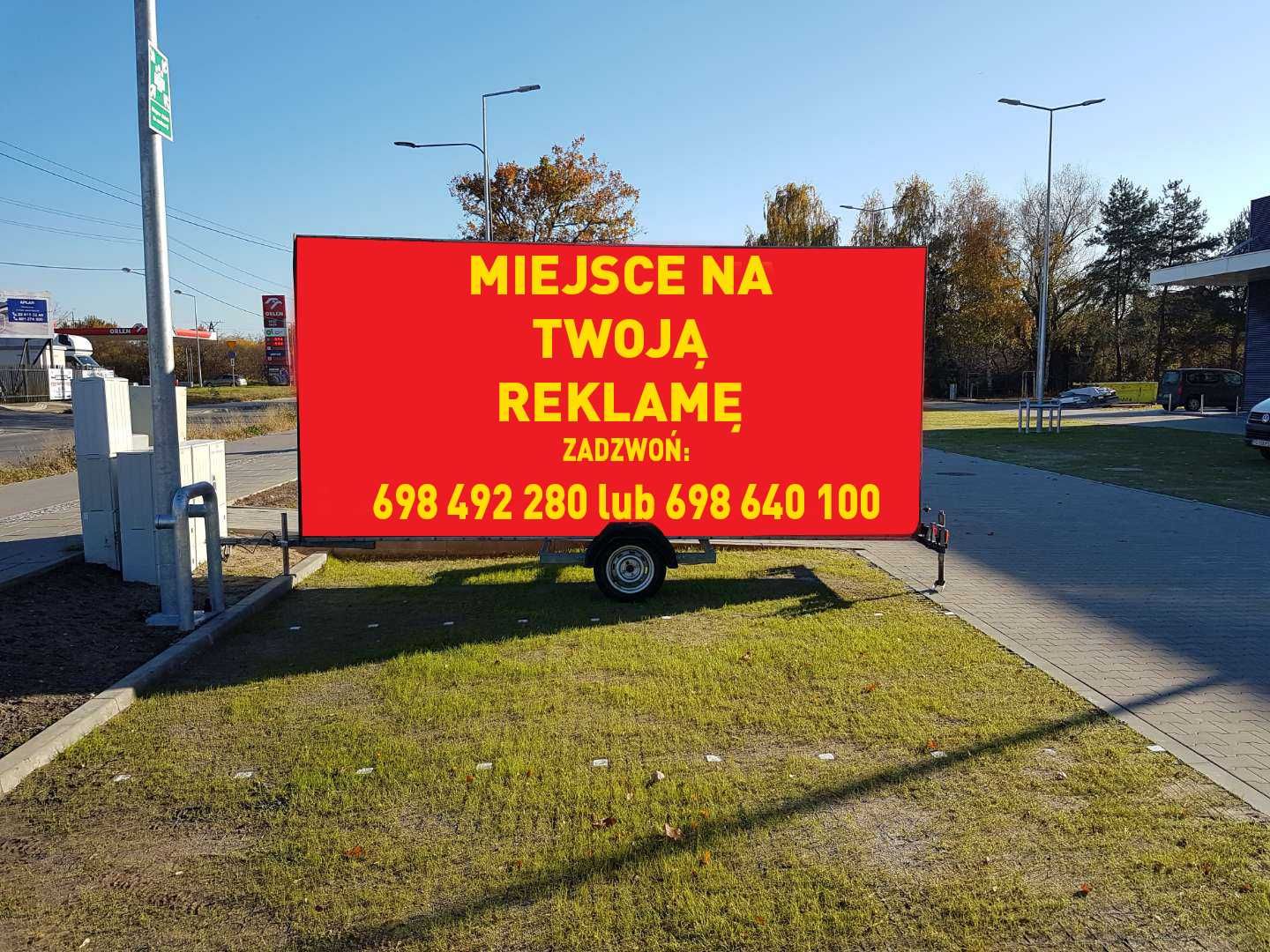 Przyczepa reklamowa, reklama mobilna Kraków Śląsk Warszawa