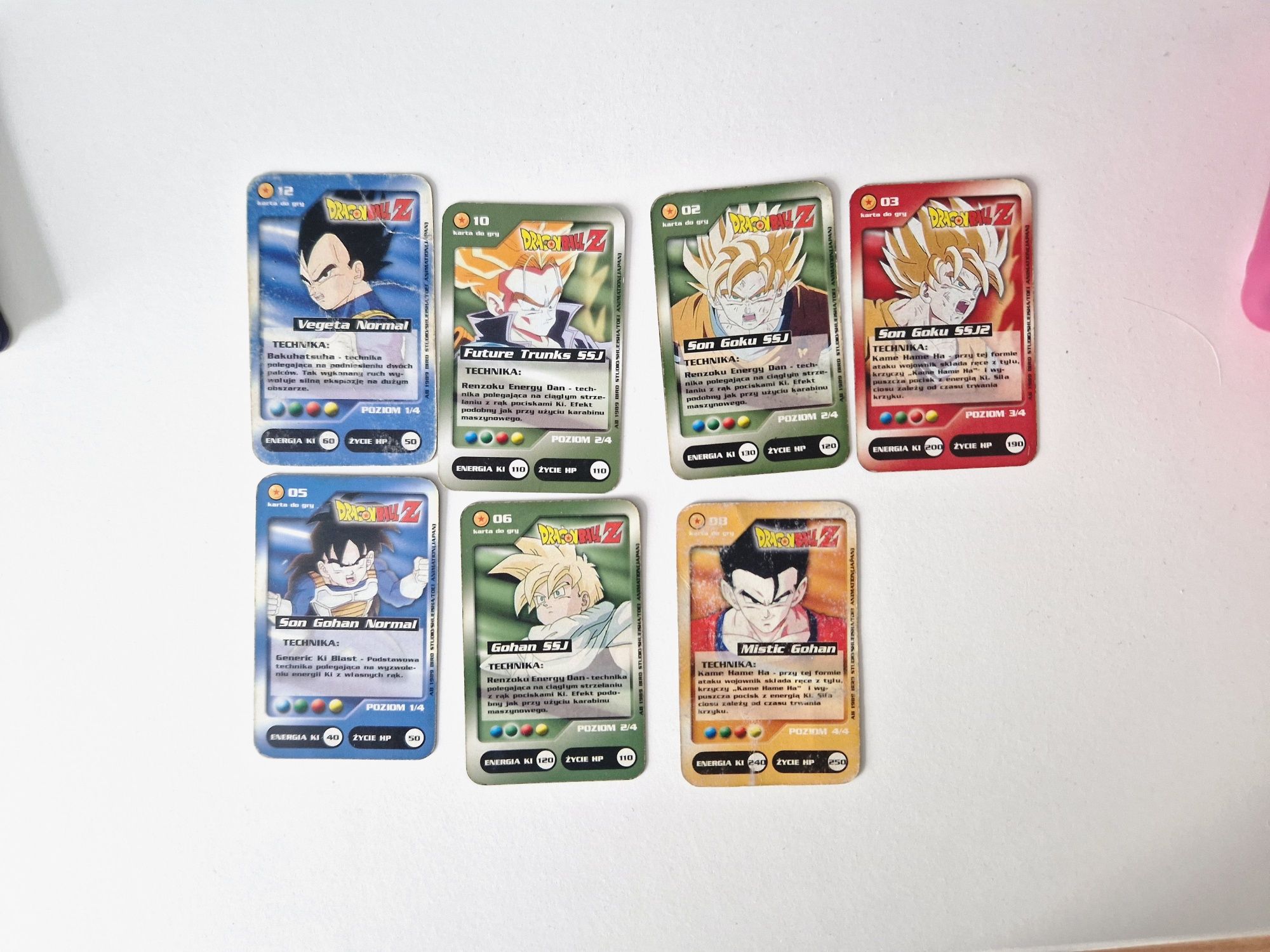 Karty Chio Dradon Ball Z i GT kolekcjonerskie Vegeta Son Goku Gohan