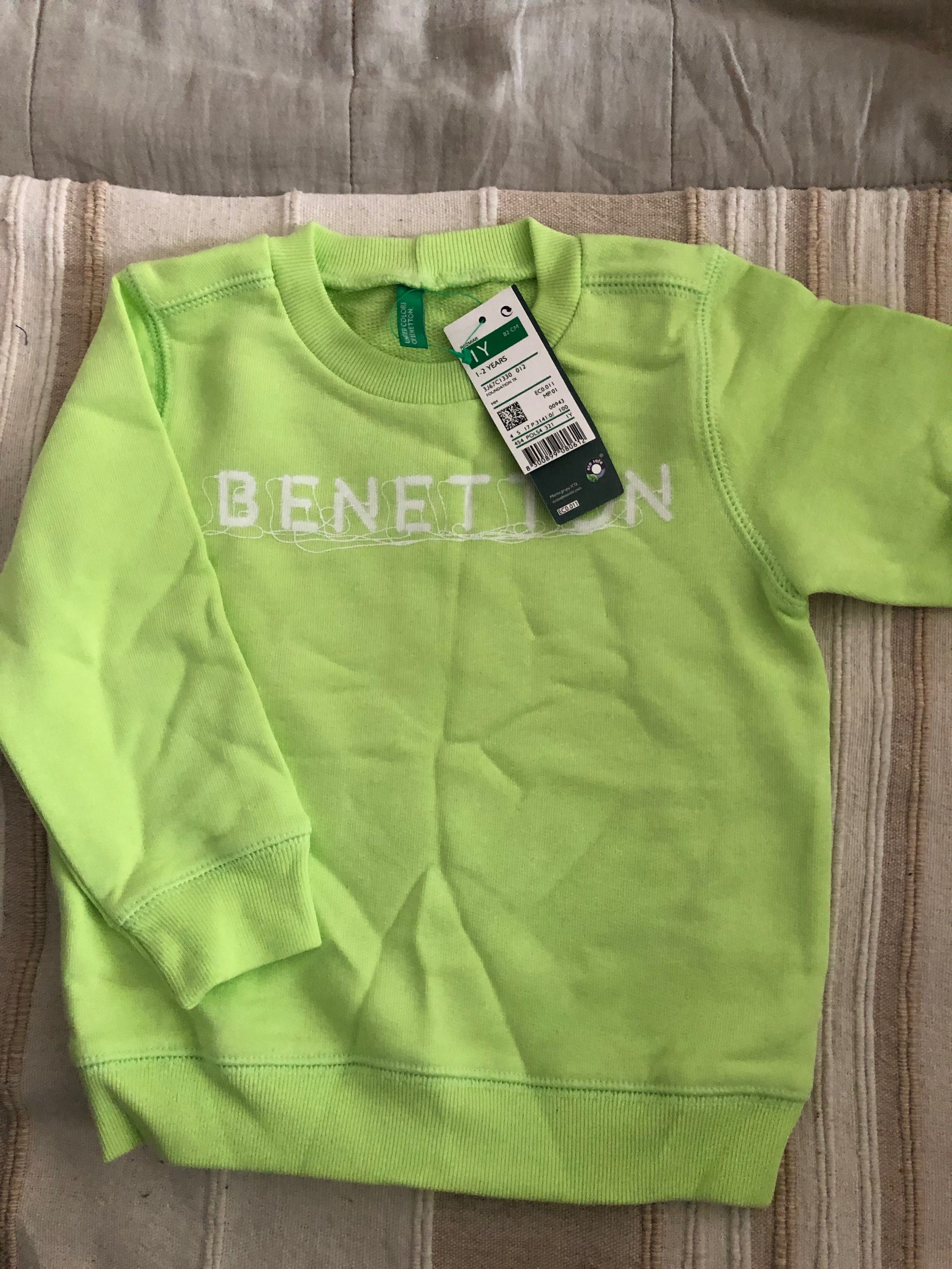 Nowa piękna bluza benetton na 1 rok dla chłopca
