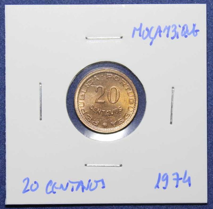 Moedas 20 Centavos 1974 Moçambique - Retiradas de ROLO