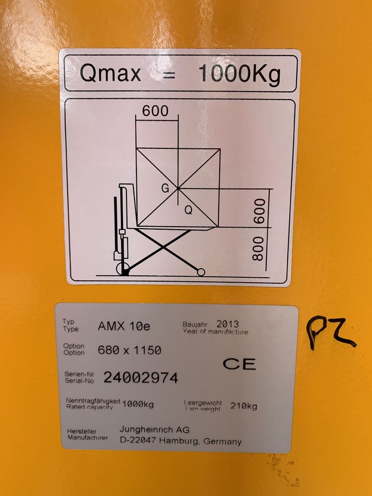 Paleciak wózek nożycowy elektryczny Jungheinrich AMX10E