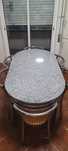 Conjunto mesa de granito e 6 cadeiras