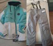 Conjunto casaco e calças de ski/neve