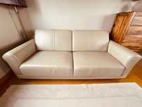 Sofa Kler, skóra naturalna, beżowa, stan bardzo dobry. 1500zł
