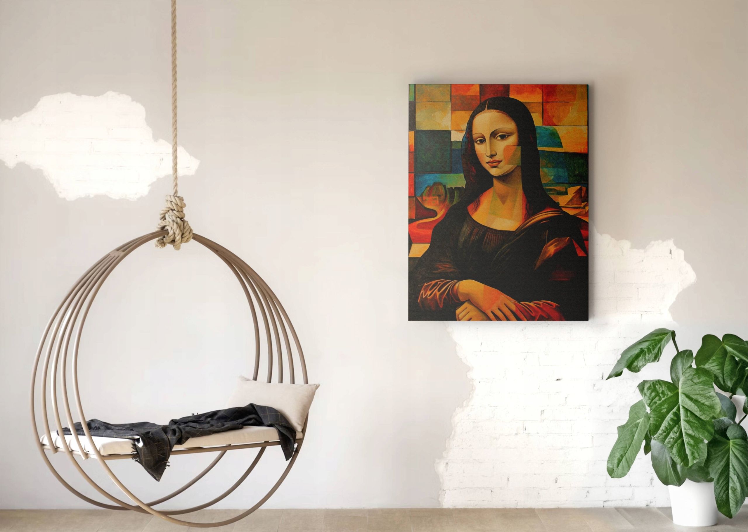 Obraz na płótnie Mona Lisa w Stylu Picassa do domu pokoju salonu 30x40