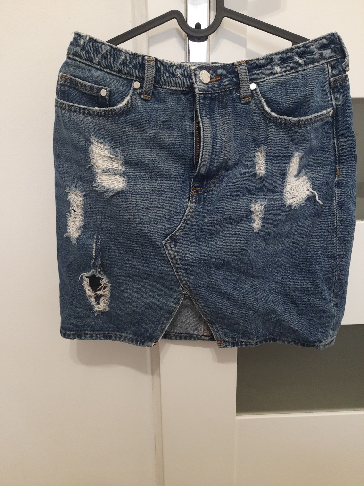 Spodnica h&m dziury jeans przetarcia
