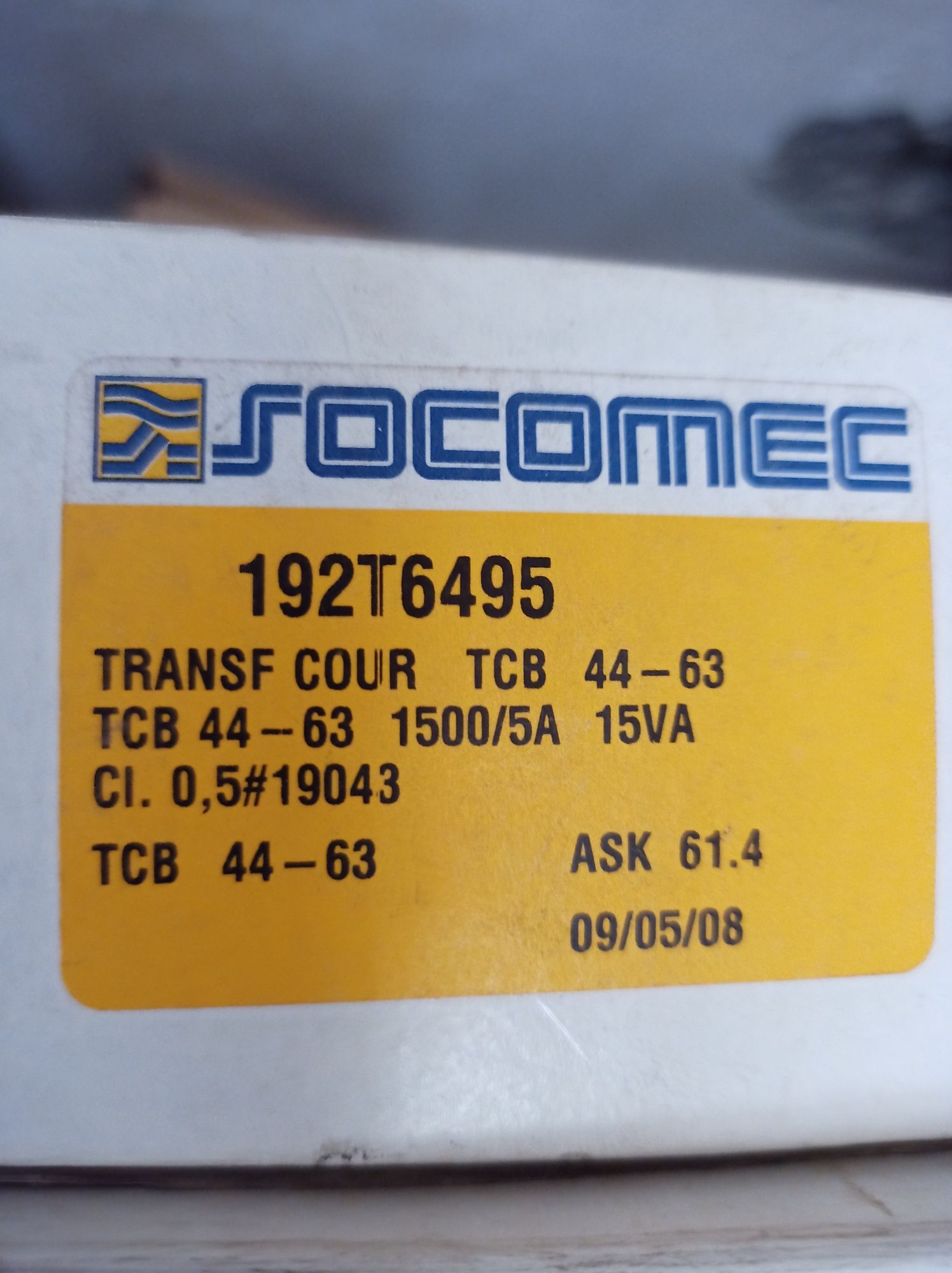 Трансформатор тока TCВ 44-63( Socomec) 1500/5 А