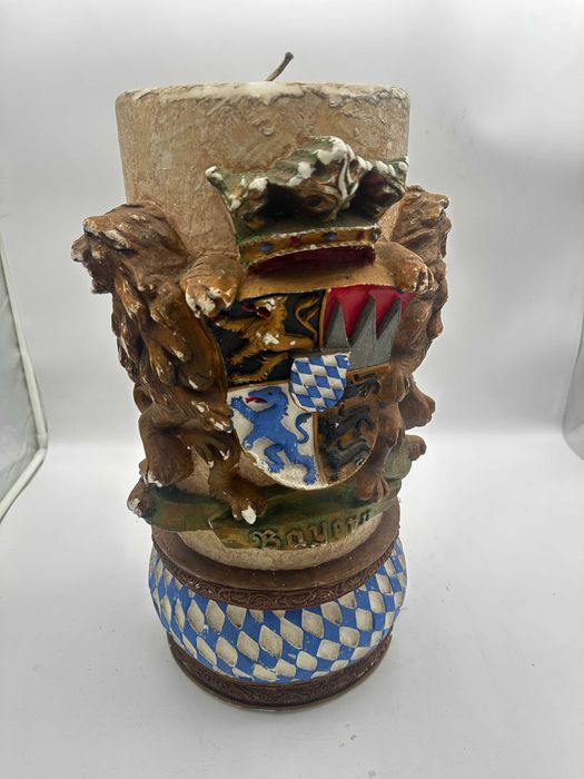 Piękna stara bawarska świeca Bayern Munchen bardzo duża octoberfest
