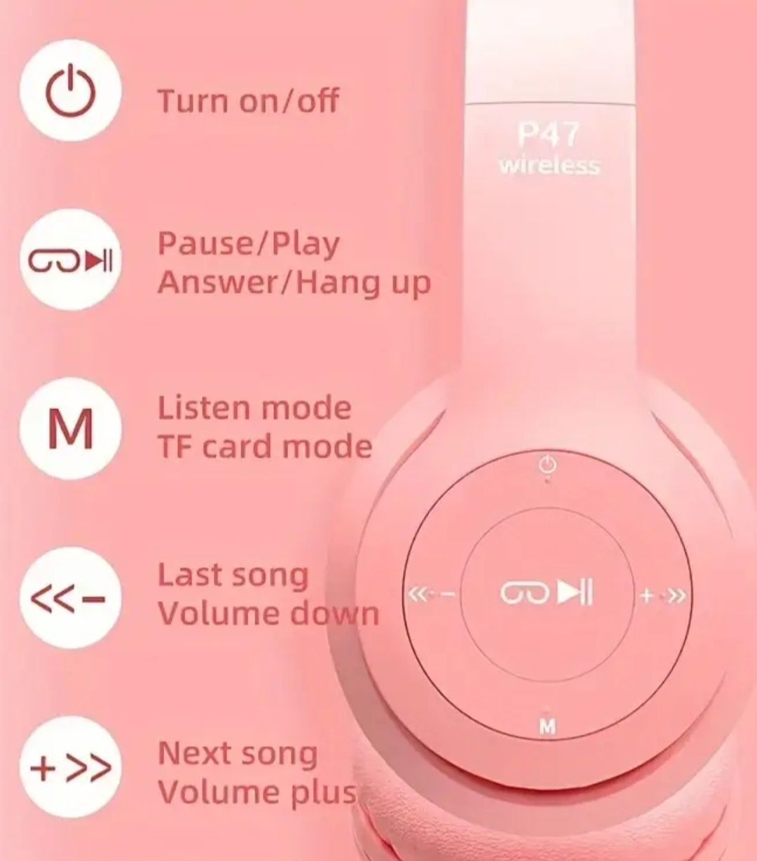 Fones sem fio com orelhas e bateria Lítio.  Novos