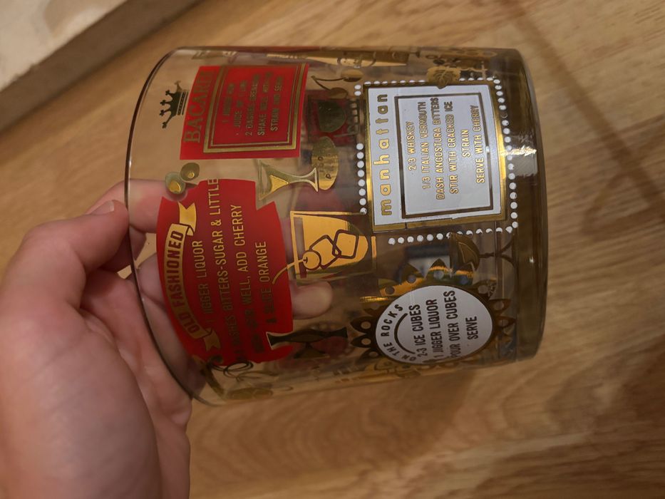 Balde e 8 copos de vidro