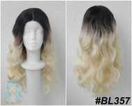 Blond peruka z ciemnym odrostem przedziałek lace front wig cosplay