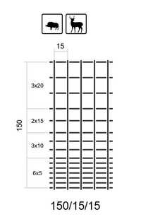 Siatka leśna ogrodzeniowa ocynkowana L 150/15/15