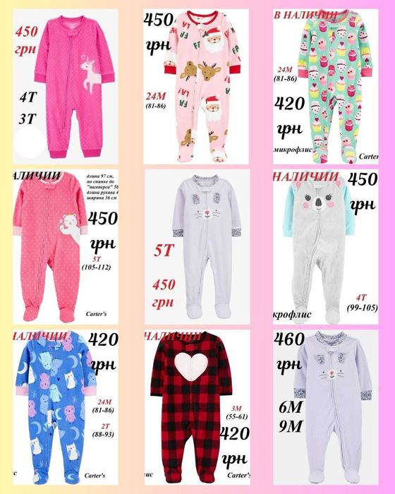 Человечек Картерс, флісовий чоловічок Carters, сліп, піжама 3М - 5Т