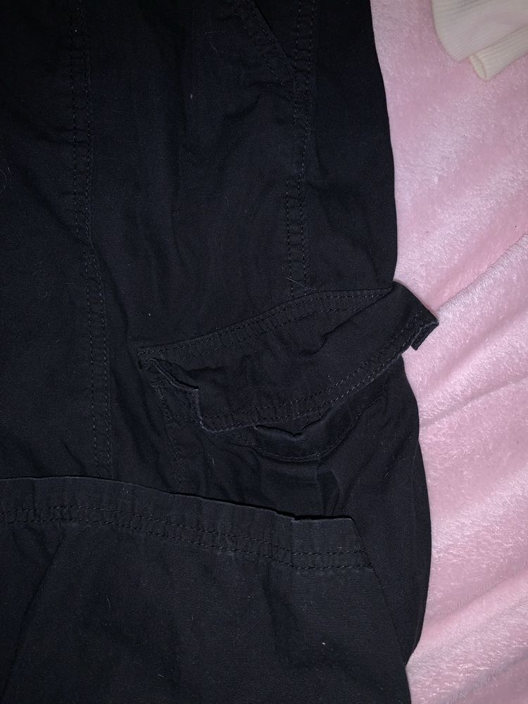spodnie cargo czarne szerokie h&m
