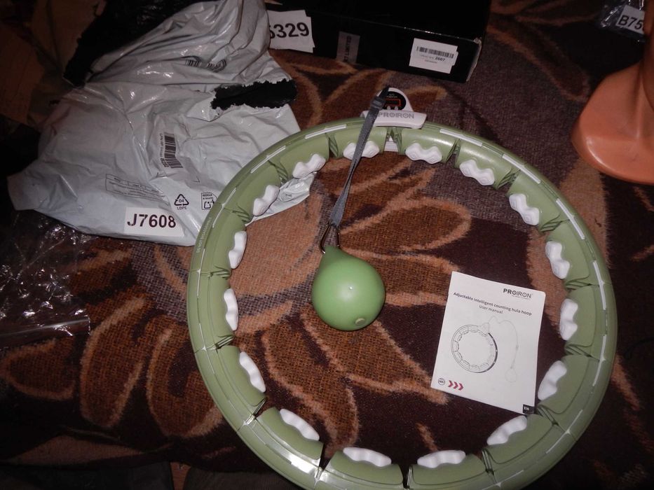 Wyprzedaż->J7608 Hula hop z wypustkami Proiron 35 cm zielony