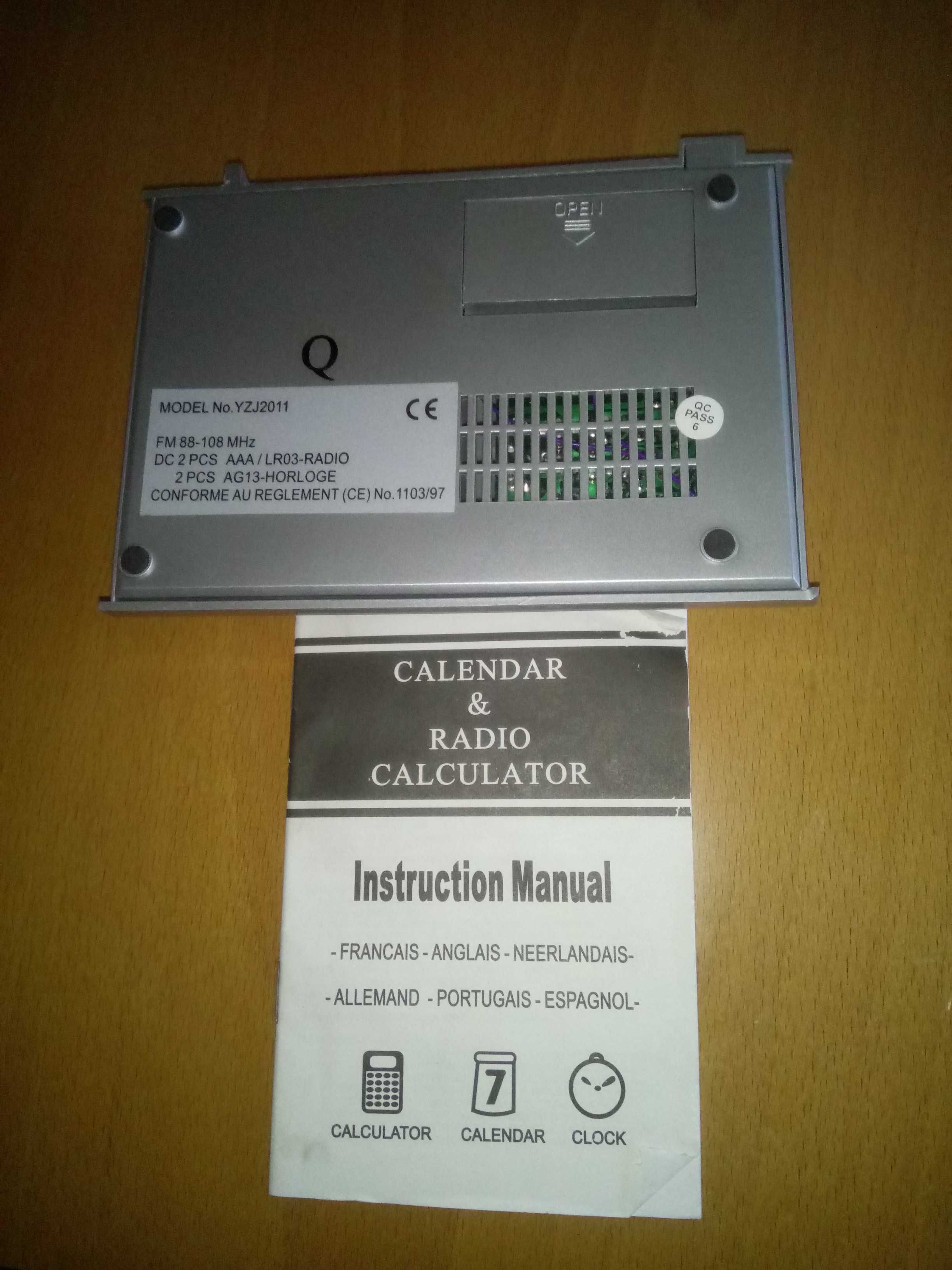 Rádio relógio calculadora